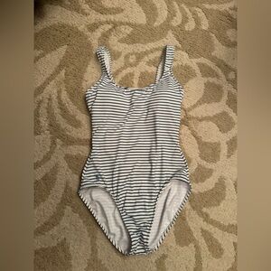 Polo by Ralph Lauren Blue and White Striped Swimsuit